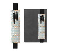 LLKGOT Leather Pen Holder Bookmark pictorial avatar Printing for Hardcover Journals, Diaries, Planners - Adjustable Strap Band Pouch