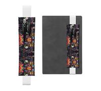 LLKGOT Leather Pen Holder Bookmark punk cat Printing for Hardcover Journals, Diaries, Planners - Adjustable Strap Band Pouch
