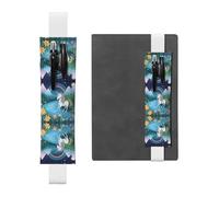 LLKGOT Leather Pen Holder Bookmark running unicorns Printing for Hardcover Journals, Diaries, Planners - Adjustable Strap Band Pouch