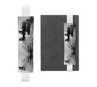 LLKGOT Leather Pen Holder Bookmark Sketching an eagle Printing for Hardcover Journals, Diaries, Planners - Adjustable Strap Band Pouch