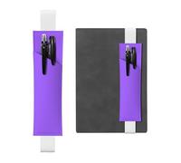 LLKGOT Leather Pen Holder Bookmark Solid color light purple Printing for Hardcover Journals, Diaries, Planners - Adjustable Strap Band Pouch