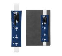 LLKGOT Leather Pen Holder Bookmark South Carolina Flag Printing for Hardcover Journals, Diaries, Planners - Adjustable Strap Band Pouch