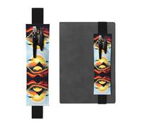 LLKGOT Leather Pen Holder Bookmark Sunrise Mountain Printing for Hardcover Journals, Diaries, Planners - Adjustable Strap Band Pouch