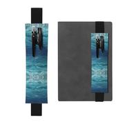 LLKGOT Leather Pen Holder Bookmark The deep blue sea Printing for Hardcover Journals, Diaries, Planners - Adjustable Strap Band Pouch