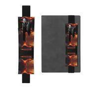 LLKGOT Leather Pen Holder Bookmark The erupting Kilauea volcano Printing for Hardcover Journals, Diaries, Planners - Adjustable Strap Band Pouch
