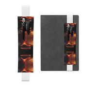 LLKGOT Leather Pen Holder Bookmark The erupting Kilauea volcano Printing for Hardcover Journals, Diaries, Planners - Adjustable Strap Band Pouch