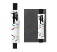 LLKGOT Leather Pen Holder Bookmark The four dragonfly brothers Printing for Hardcover Journals, Diaries, Planners - Adjustable Strap Band Pouch