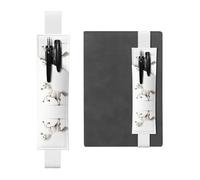 LLKGOT Leather Pen Holder Bookmark The galloping white horse Printing for Hardcover Journals, Diaries, Planners - Adjustable Strap Band Pouch