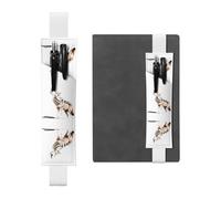 LLKGOT Leather Pen Holder Bookmark The lonely wolf Printing for Hardcover Journals, Diaries, Planners - Adjustable Strap Band Pouch