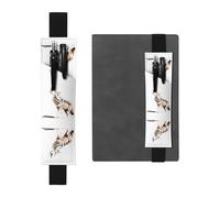 LLKGOT Leather Pen Holder Bookmark The lonely wolf Printing for Hardcover Journals, Diaries, Planners - Adjustable Strap Band Pouch