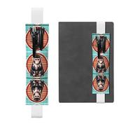 LLKGOT Leather Pen Holder Bookmark The silent monkey Printing for Hardcover Journals, Diaries, Planners - Adjustable Strap Band Pouch