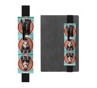 LLKGOT Leather Pen Holder Bookmark The silent monkey Printing for Hardcover Journals, Diaries, Planners - Adjustable Strap Band Pouch