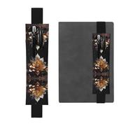 LLKGOT Leather Pen Holder Bookmark White delicate lotus flower Printing for Hardcover Journals, Diaries, Planners - Adjustable Strap Band Pouch
