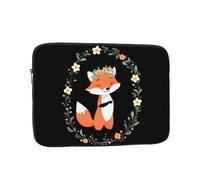 LLKGOT Little Fox with Garland Printing Shockproof Portable Laptop Sleeve Bag 17 inch for Men Women Business Travel, Office Daily Use