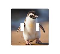 LLKGOT Little penguin learning to walk picture Switch cover decorative wall panel suitable for residential and commercial areas 4.5x4.5 In