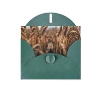 LLKGOT Little Rabbit In The Wheat Field Picture Greeting Card - Premium Pearlescent Paper Double Sided Pearl Effect Design