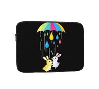 LLKGOT Little White Rabbit Under an Umbrella Printing Shockproof Portable Laptop Sleeve Bag 13 inch for Men Women Business Travel, Office Daily Use