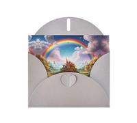 LLKGOT Little World Under The Rainbow Picture Greeting Card - Premium Pearlescent Paper Double Sided Pearl Effect Design