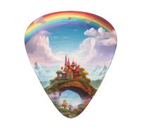 LLKGOT Little World Under the Rainbow Picture Guitar plectrum 12 pieces with three thickness plectrum combinations suitable for bass and ukulele