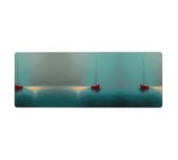 LLKGOT Lonely Sailboat Pattern Gaming Mouse pad XXL Large Mouse Mat Long Extended Mouse Pad Desk Mat Non-Slip Rubber Mice Pads Stitched Edges Thin Pad 31.5 x 11.8 x 0.12 in
