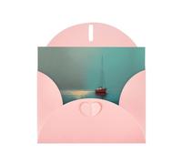 LLKGOT Lonely Sailboat Picture Greeting Card - Premium Pearlescent Paper Double Sided Pearl Effect Design