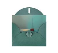 LLKGOT Lonely Sailboat Picture Greeting Card - Premium Pearlescent Paper Double Sided Pearl Effect Design