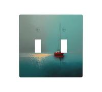 LLKGOT Lonely Sailboat picture Switch cover decorative wall panel suitable for residential and commercial areas 4.5x4.5 In
