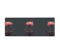 LLKGOT Lotus Boat Anchor Pattern Gaming Mouse pad XXL Large Mouse Mat Long Extended Mouse Pad Desk Mat Non-Slip Rubber Mice Pads Stitched Edges Thin Pad 31.5 x 11.8 x 0.12 in