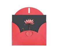 LLKGOT Lotus Boat Anchor Picture Greeting Card - Premium Pearlescent Paper Double Sided Pearl Effect Design