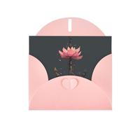 LLKGOT Lotus Boat Anchor Picture Greeting Card - Premium Pearlescent Paper Double Sided Pearl Effect Design