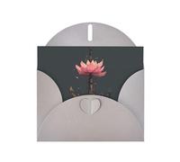 LLKGOT Lotus Boat Anchor Picture Greeting Card - Premium Pearlescent Paper Double Sided Pearl Effect Design