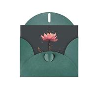 LLKGOT Lotus Boat Anchor Picture Greeting Card - Premium Pearlescent Paper Double Sided Pearl Effect Design