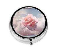 LLKGOT Magic Rose Picture Round Mini Pill Box with 3 compartments for Pill Storage and Portable Travel