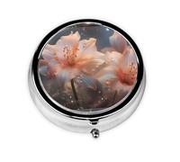 LLKGOT Magic Vermilion Picture Round Mini Pill Box with 3 compartments for Pill Storage and Portable Travel