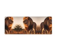 LLKGOT Male Lion Pattern Gaming Mouse pad XXL Large Mouse Mat Long Extended Mouse Pad Desk Mat Non-Slip Rubber Mice Pads Stitched Edges Thin Pad 31.5 x 11.8 x 0.12 in