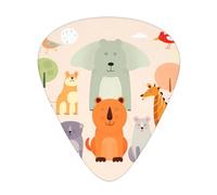 LLKGOT Many cute cartoon animals Picture Guitar plectrum 12 pieces with three thickness plectrum combinations suitable for bass and ukulele