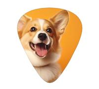 LLKGOT Mischievous Corgi Picture Guitar plectrum 12 pieces with three thickness plectrum combinations suitable for bass and ukulele