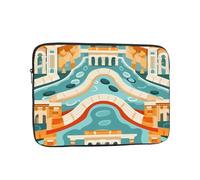 LLKGOT Old Street Buildings Printing Shockproof Portable Laptop Sleeve Bag 17 inch for Men Women Business Travel, Office Daily Use