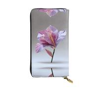 LLKGOT Origami Flowers Pattern Women's leather long handheld wallet large capacity credit card zipper bag