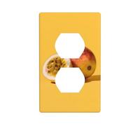 LLKGOT Passion fruit close-up Pattern Dual socket wall panel household power cover durable for decorative sockets and switches