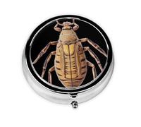 LLKGOT Pattern Insects Picture Round Mini Pill Box with 3 compartments for Pill Storage and Portable Travel