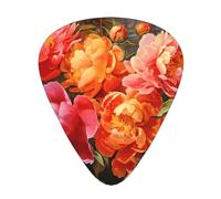 LLKGOT Peonies in full bloom Picture Guitar plectrum 12 pieces with three thickness plectrum combinations suitable for bass and ukulele