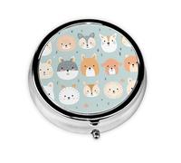 LLKGOT pictorial Avatar Picture Round Mini Pill Box with 3 compartments for Pill Storage and Portable Travel