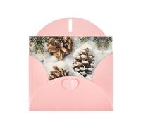 LLKGOT Pine Cones In The Snow Picture Greeting Card - Premium Pearlescent Paper Double Sided Pearl Effect Design