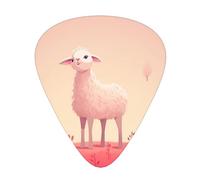 LLKGOT Pink Sheep Picture Guitar plectrum 12 pieces with three thickness plectrum combinations suitable for bass and ukulele