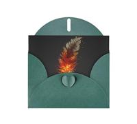 LLKGOT Pixelated Phoenix Feathers Picture Greeting Card - Premium Pearlescent Paper Double Sided Pearl Effect Design