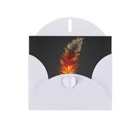 LLKGOT Pixelated Phoenix Feathers Picture Greeting Card - Premium Pearlescent Paper Double Sided Pearl Effect Design