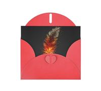 LLKGOT Pixelated Phoenix Feathers Picture Greeting Card - Premium Pearlescent Paper Double Sided Pearl Effect Design