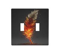 LLKGOT Pixelated Phoenix Feathers picture Switch cover decorative wall panel suitable for residential and commercial areas 4.5x4.5 In