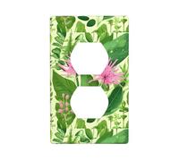 LLKGOT Plant flowers Pattern Dual socket wall panel household power cover durable for decorative sockets and switches
